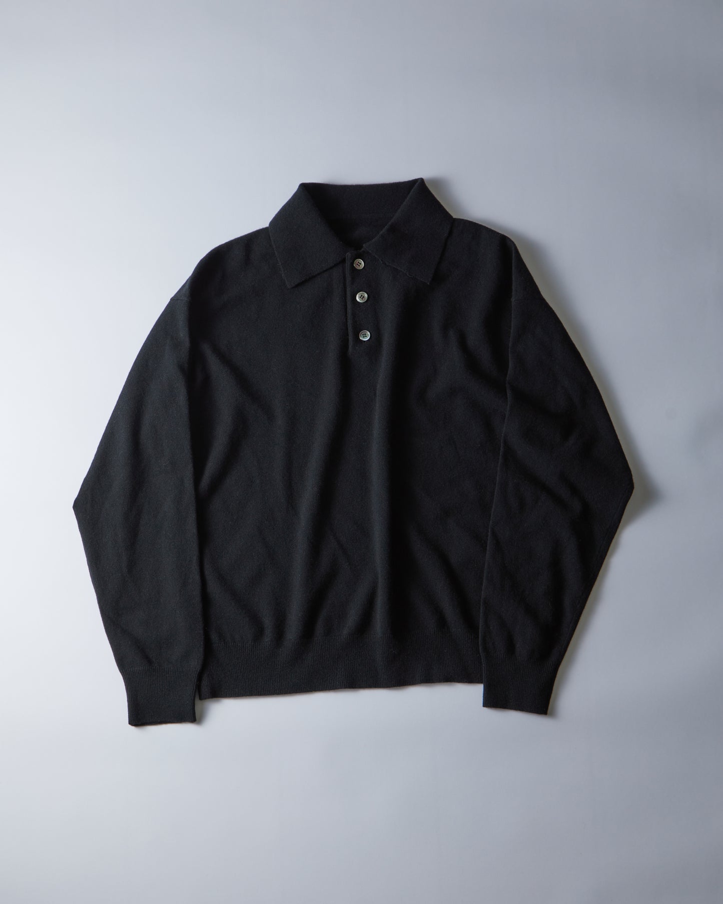 LAMB WOOL 80POLO - BLACK